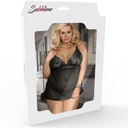 SUBBLIME QUEEN PLUS - VESTIDO PARTE SUPERIOR E THONG SET PRETO