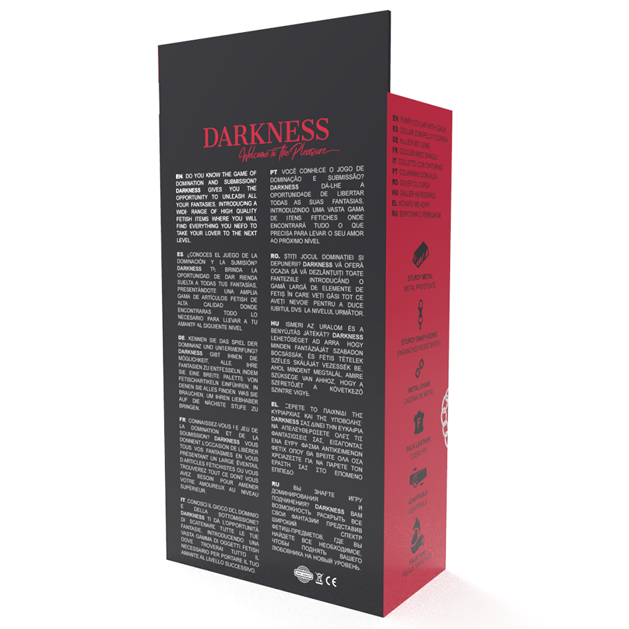 DARKNESS - COLAR DE POSTURA CONFORTVEL COM CORRENTE DE COURO