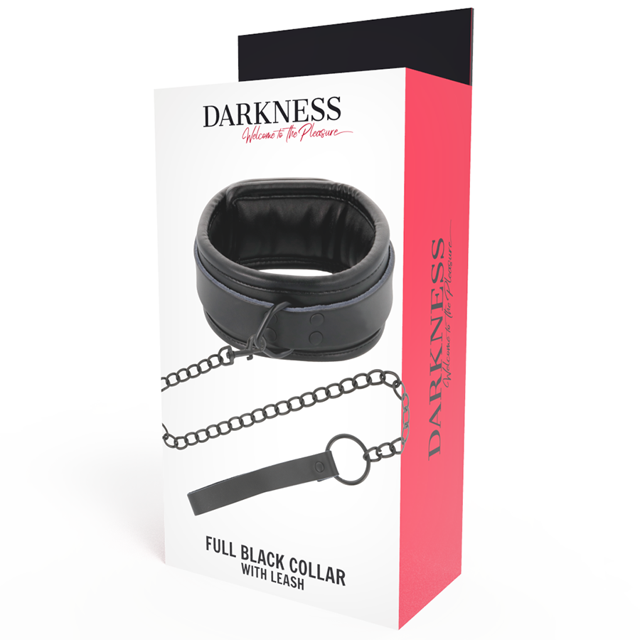 DARKNESS - COLAR PRETO COMPLETO COM TRELA