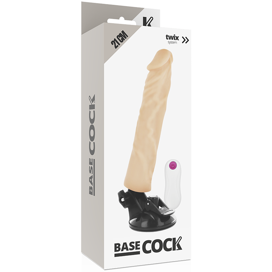 BASECOCK - VIBRADOR REALÍSTICO CONTROLE REMOTO NATURAL 21CM