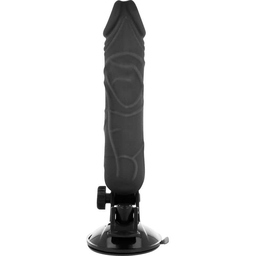 BASECOCK - CONTROLE REMOTO VIBRADOR REALÍSTICO PRETO 20 CM