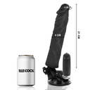 BASECOCK - CONTROLE REMOTO VIBRADOR REALÍSTICO PRETO 21 CM