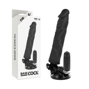 BASECOCK - CONTROLE REMOTO VIBRADOR REALÍSTICO PRETO 21 CM