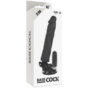 BASECOCK - CONTROLE REMOTO VIBRADOR REALÍSTICO PRETO 21 CM