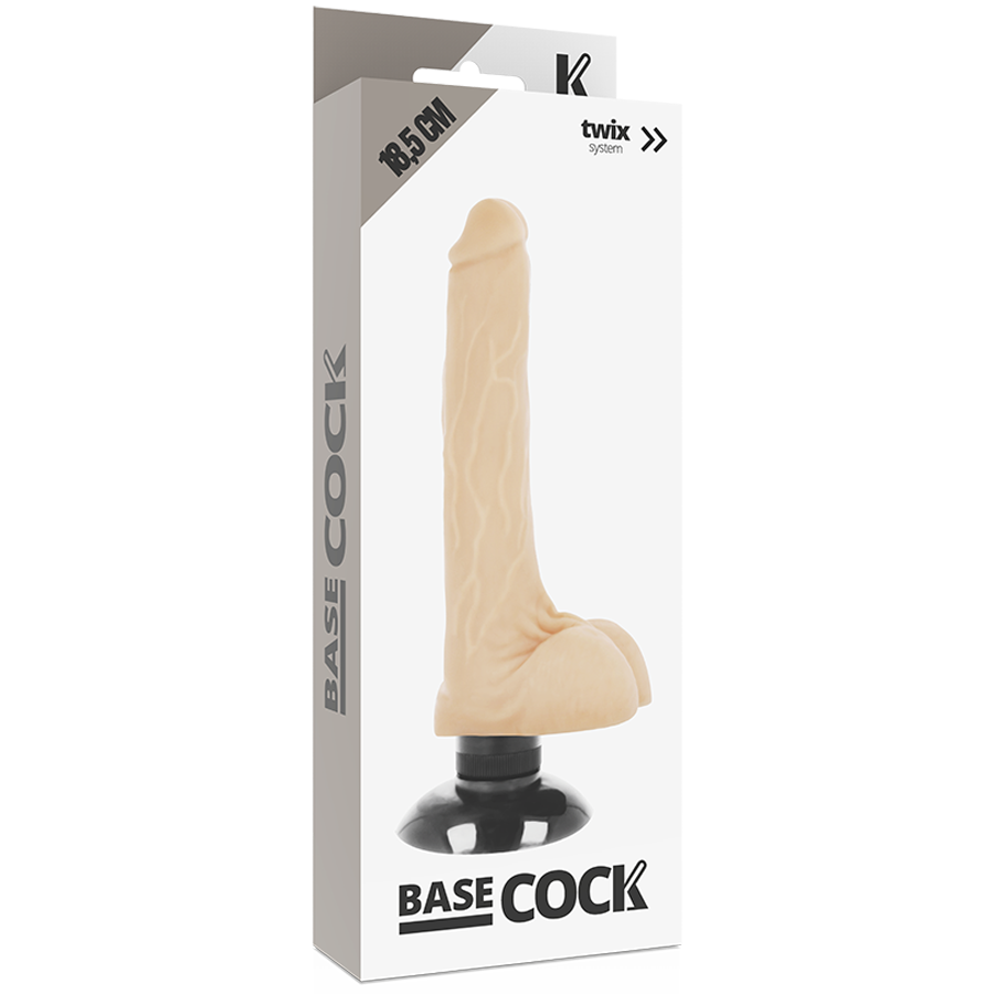 BASECOCK - VIBRADOR REALÍSTICO 2-1 NATURAL 18,5 CM