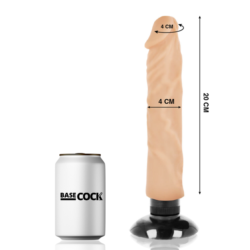 BASECOCK - VIBRADOR REALÍSTICO 2-1 NATURAL 20 CM