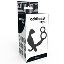 ADDICTED TOYS - PLUG ANAL COM ANEL DE PÊNIS DUPLO E TESTÍCULOS PRETO