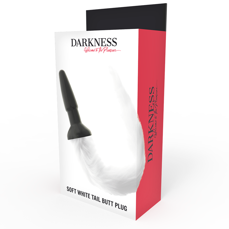 DARKNESS - PLUG DE SILICONE COM CAUDA BRANCO