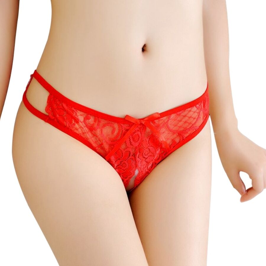 QUEEN LINGERIE - CALCINHA COM ABERTURA TAMANHO ÚNICO VERMELHO