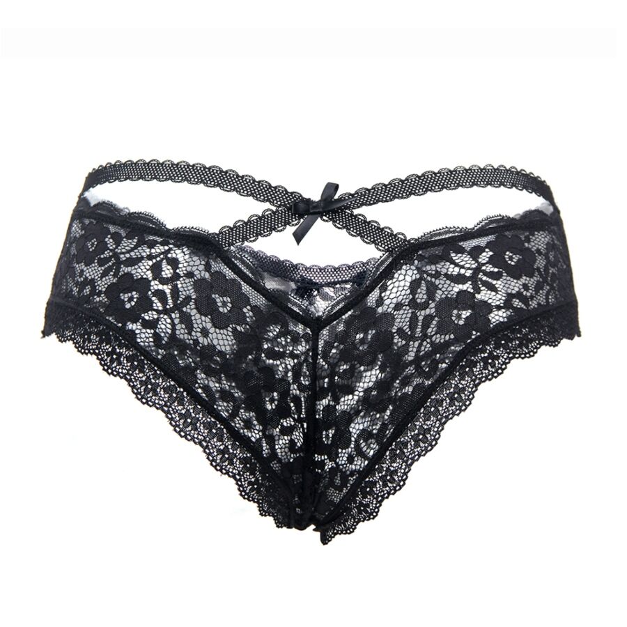 QUEEN LINGERIE - CALCINHA DE RENDA FLORAL S/M