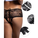 QUEEN LINGERIE - CALCINHA DE RENDA FLORAL ABERTURA TRASEIRA L/XL