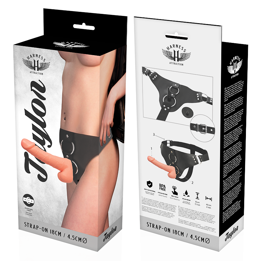 HARNESS ATTRACTION - TAYLOR DELUXE FLESH 18 X 4,5CM