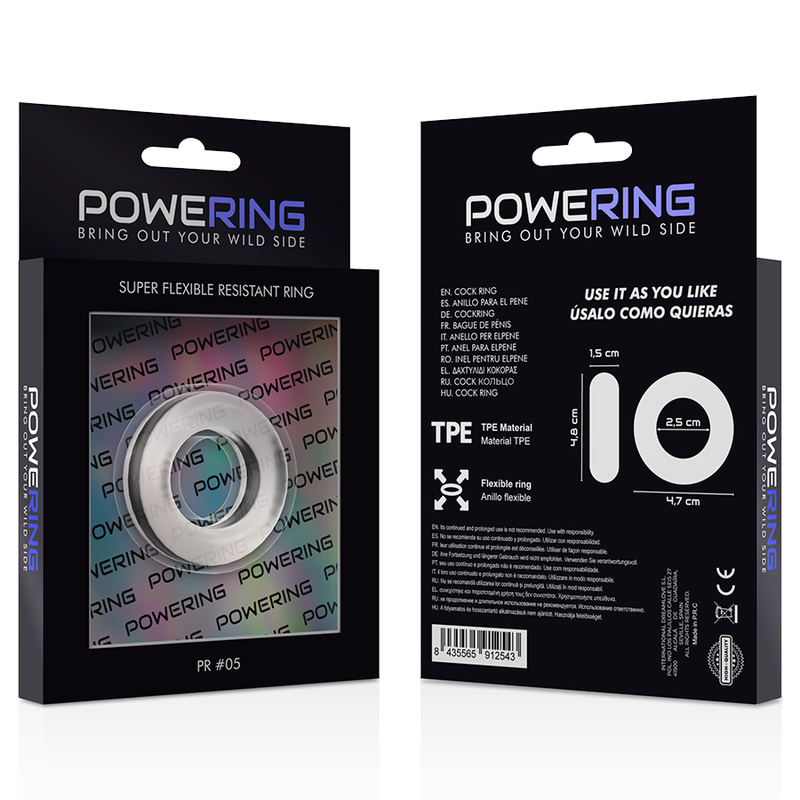 POWERING - ANEL RESISTENTE SUPER FLEXÍVEL 4,8CM PR05 TRANSPARENTE