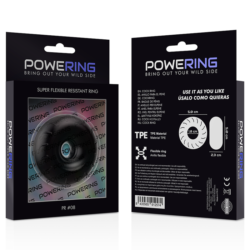 POWERING - ANEL RESISTENTE SUPER FLEXÍVEL 5CM PR08 PRETO