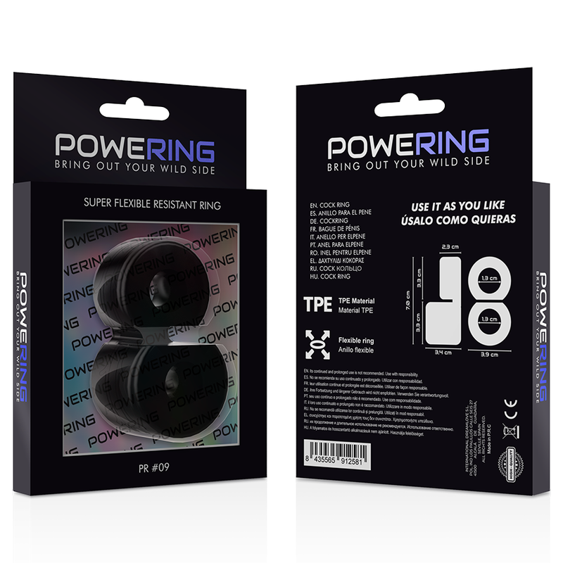 POWERING - ANEL RESISTENTE SUPER FLEXÍVEL DUPLO PR09 PRETO