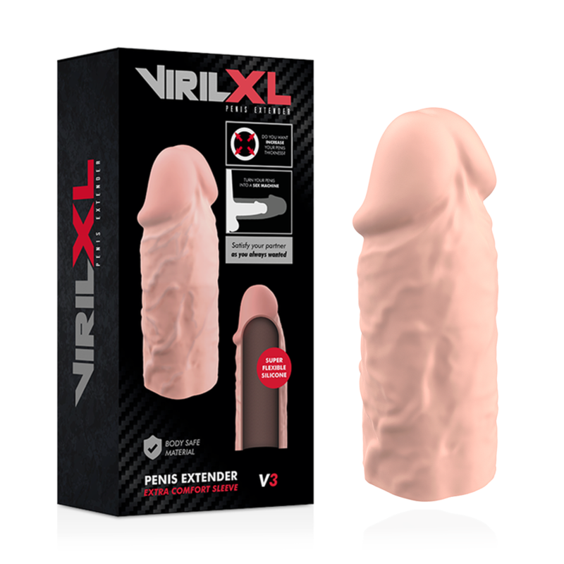 VIRILXL - EXTENSOR DE PÊNIS MANGA EXTRA CONFORTO V3 FLESH