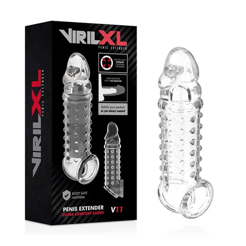 VIRILXL - MANGA EXTRA CONFORTO EXTENSOR DE PÊNIS V11TRANSPARENTE