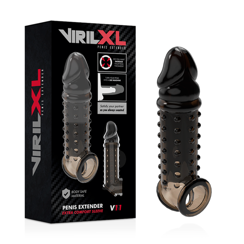 VIRILXL - MANGA EXTRA CONFORTO EXTENSOR DE PÉNIS V11 PRETA