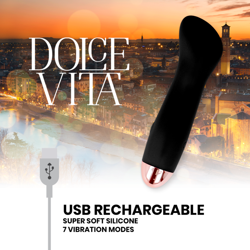 DOLCE VITA - VIBRADOR RECARREGÁVEL UM PRETO 10 VELOCIDADES