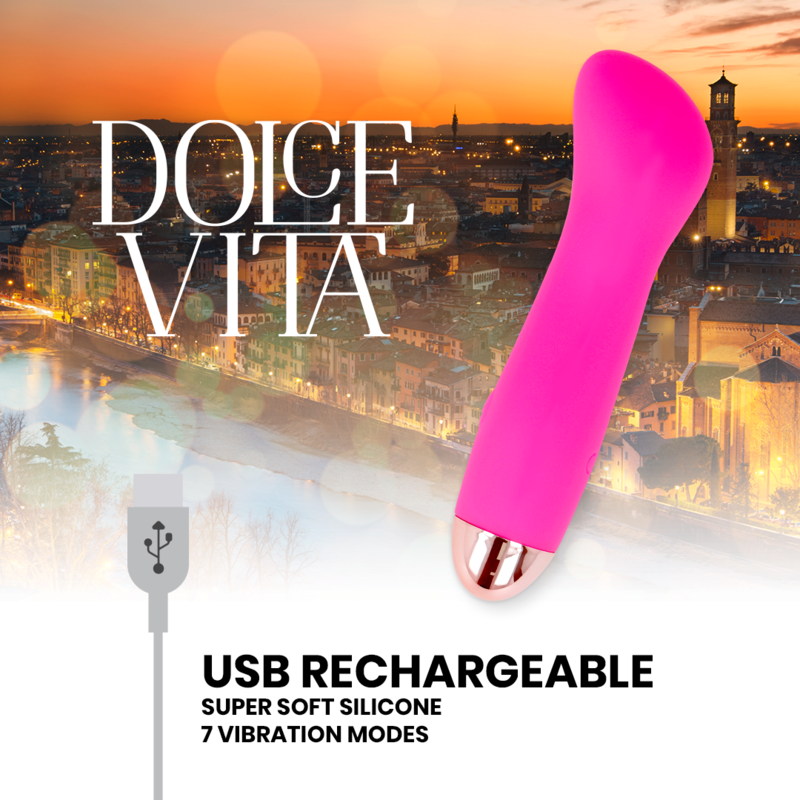 DOLCE VITA - RECARREGÁVEL VIBRADOR UM PINK 7 VELOCIDADES