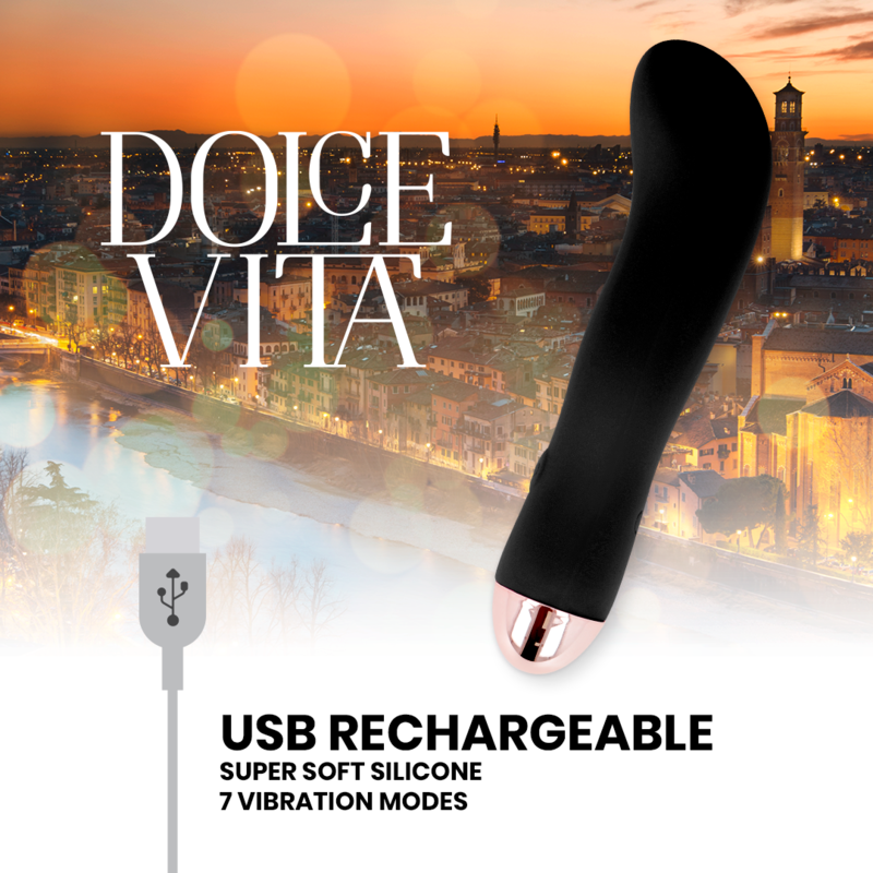 DOLCE VITA - VIBRADOR RECARREGÁVEL DUAS VELOCIDADES PRETO 7