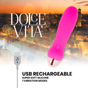 DOLCE VITA - VIBRADOR RECARREGÁVEL CINCO PINK 7 VELOCIDADES