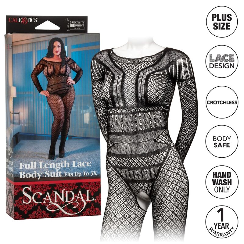 CALIFORNIA EXOTICS - LACE BODY SUIT PLUS SIZE