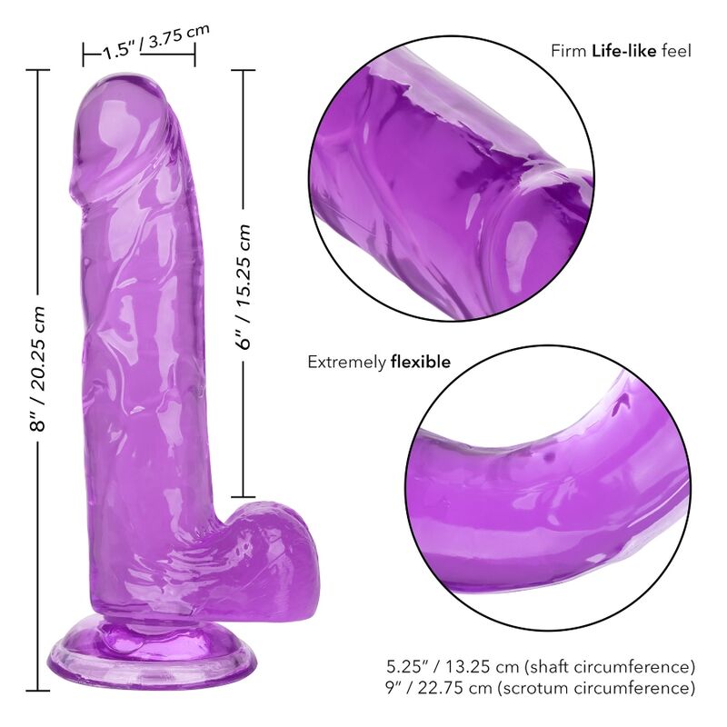 CALIFORNIA EXOTICS - DILDO QUEEN TAMANHO ROXO 15.3 CM