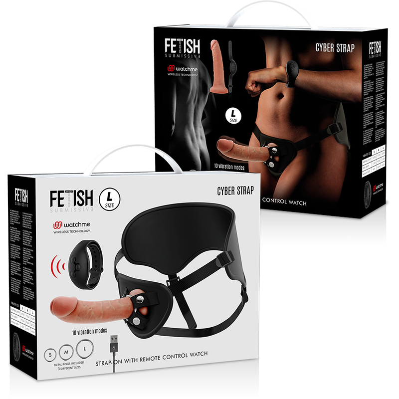 FETISH SUBMISSIVE CYBER STRAP - ARNÊS DE CONTROLE REMOTO WATCME TECHNOLOGY L