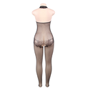 QUEEN LINGERIE - BODYSTOCKING COM ABERTURA E RENDA FLORAL S/L