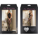 QUEEN LINGERIE - BODYSTOCKING COM ABERTURA E RENDA FLORAL S/L