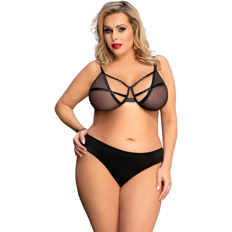 QUEEN LINGERIE - CONJUNTO DUAS PEAS PLUS SIZE