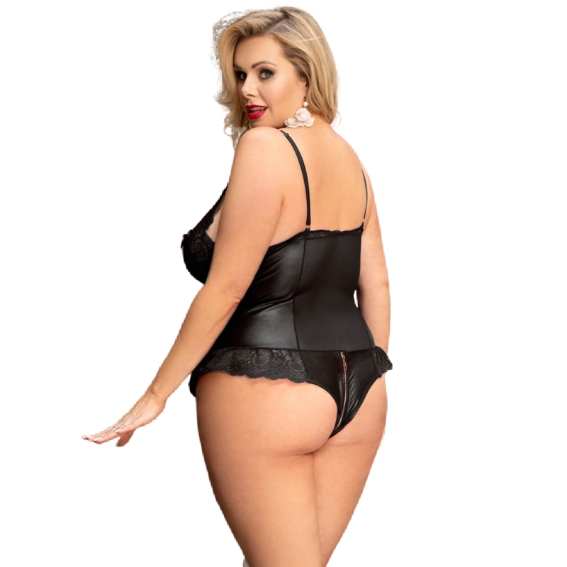 QUEEN LINGERIE - TEDDY COM ZÍPER PLUS SIZE