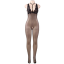 QUEEN LINGERIE - BODYSTOCKING DE REDE COM ABERTURA S/L