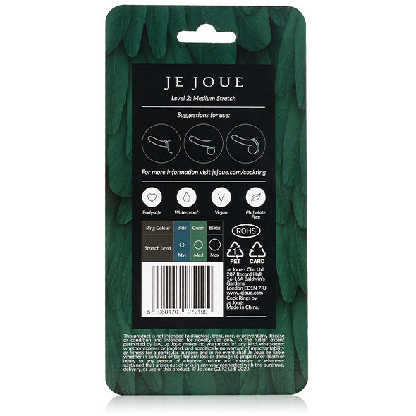 JE JOUE - ANEL DE SILICONE VERDE CHOKE MÉDIO