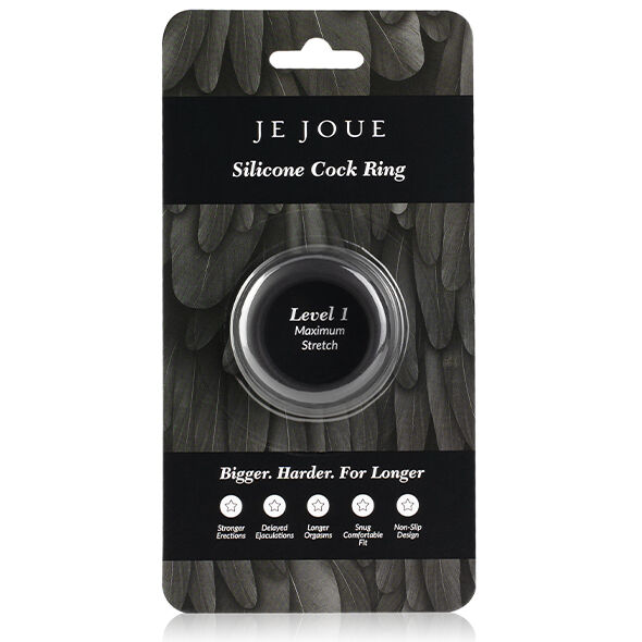 JE JOUE - ANEL DE GALO DE SILICONE DE ESTICAO MXIMA - PRETO