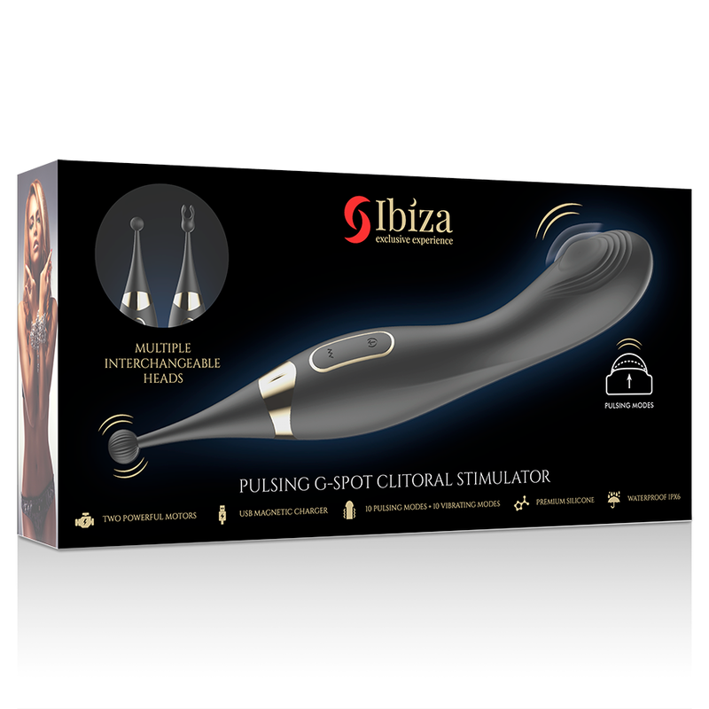 IBIZA - ESTIMULADOR CLITÓRICO INTERCAMBIVEL E VIBRADOR DE PONTO G DE PULSAO