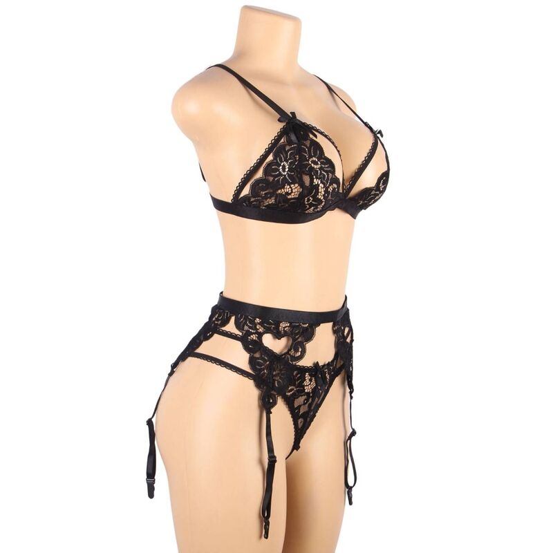 SUBBLIME SET - CONJUNTO DE TRÊS PEÇAS SUTIÃ + CINTA LIGA + CALCINHA S/M