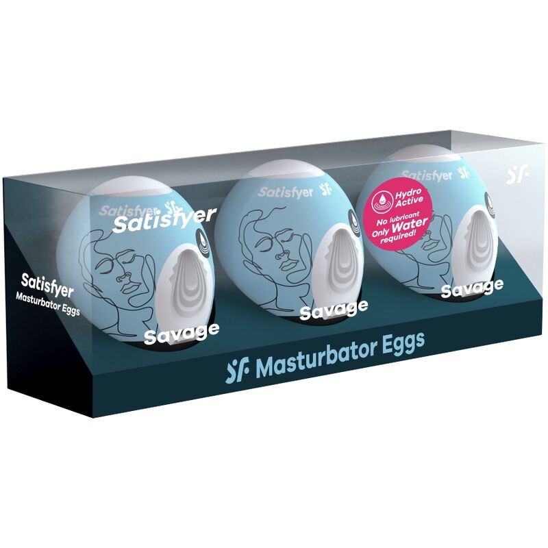 SATISFYER - 3 OVOS MASTURBADOR SAVAGE