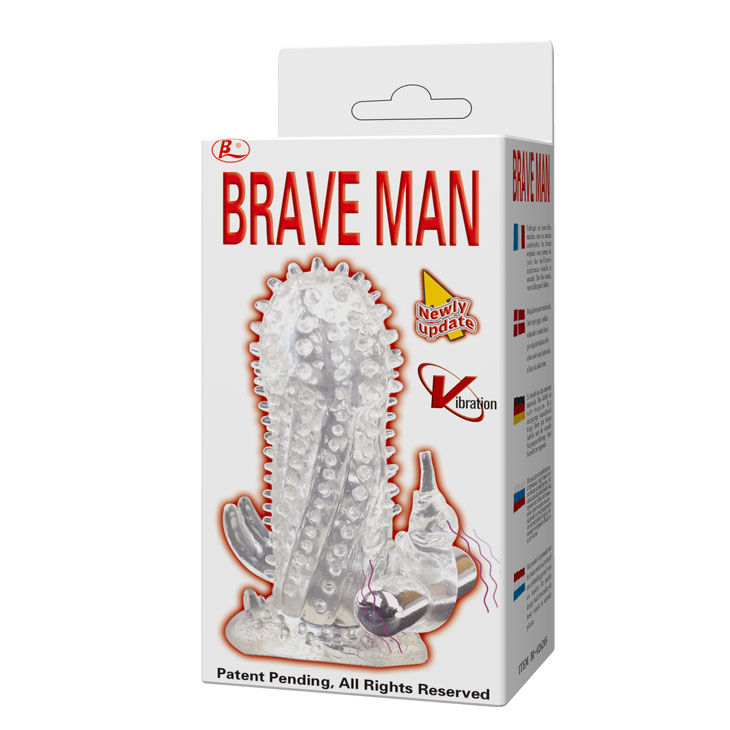 BAILE - BRAVE MAN COELHO VIBRADOR EXTENSO DE PÉNIS