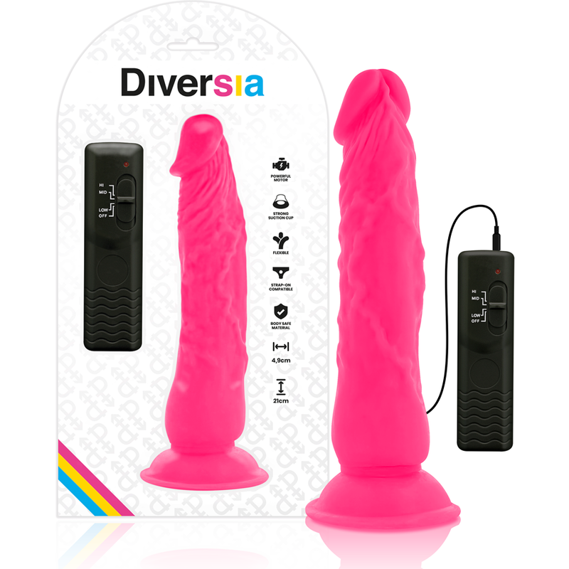 DIVERSIA - FLEXÍVEL VIBRATÓRIO 21 CM - ROSA