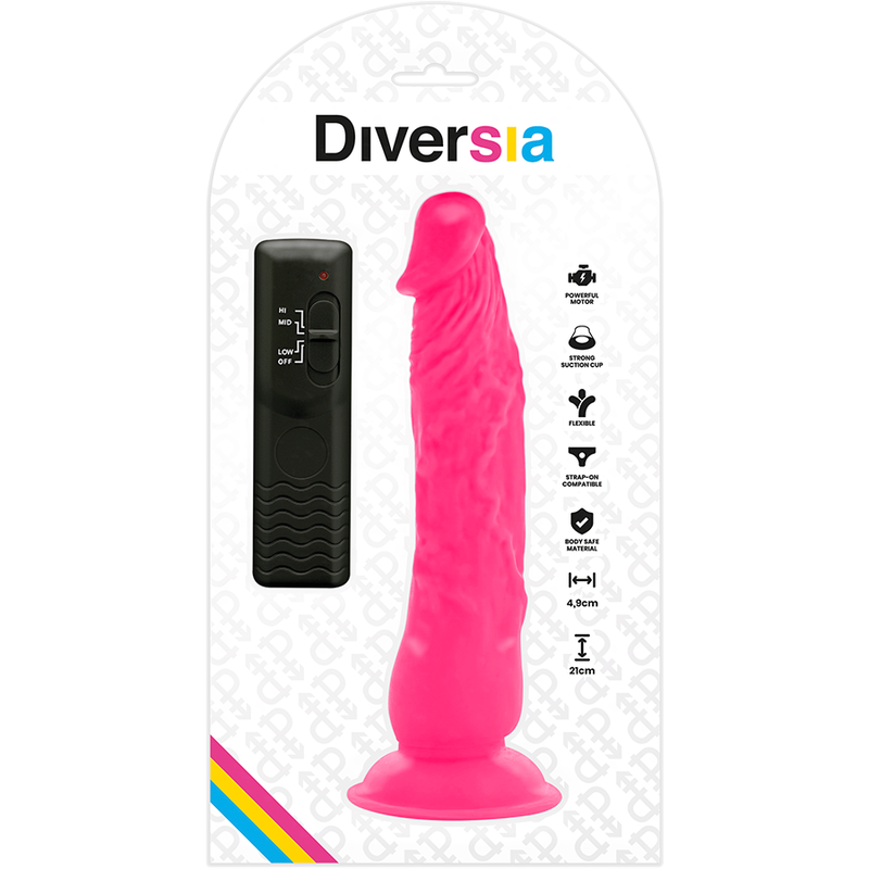 DIVERSIA - FLEXÍVEL VIBRATÓRIO 21 CM - ROSA