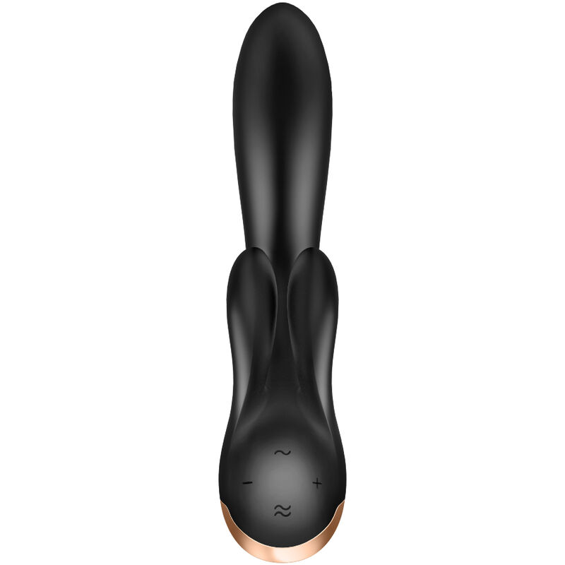 SATISFYER - APLICATIVO VIBRADOR DOUBLE FLEX PRETO