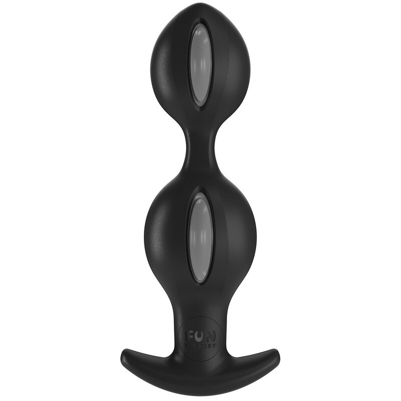 FUN FACTORY - PLUG ANAL B BALLS DUO COM MOVIMENTO CINZA PRETO