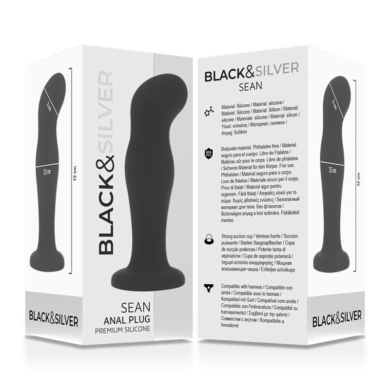 BLACK&SILVER - SEAN PLUG ANAL PREMIUM SILICONE PRETO