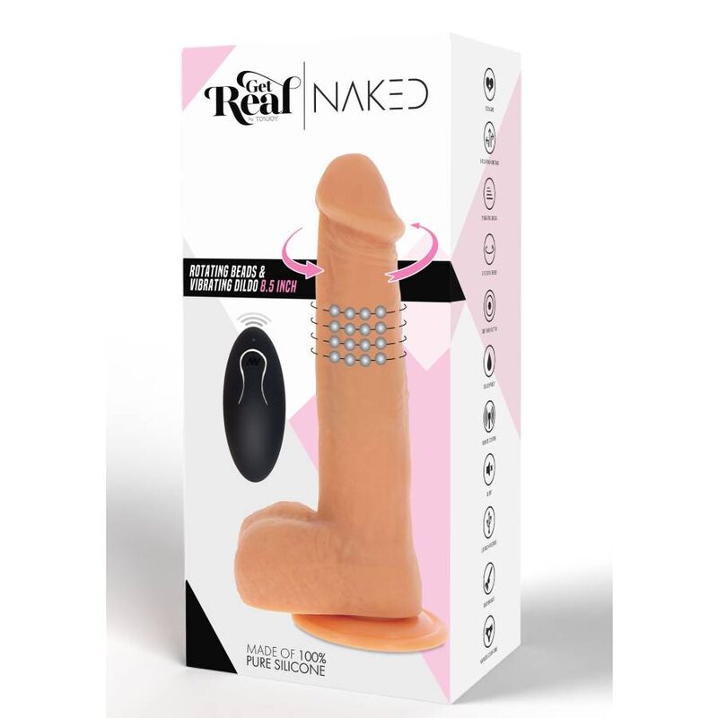 GET REAL - CONTAS ROTATIVAS VIBRANDO PELE DILDO