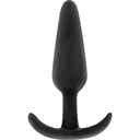 BLACK&SILVER - PLUG ANAL DE SILICONE HANSEL COM CABO PEQUENO