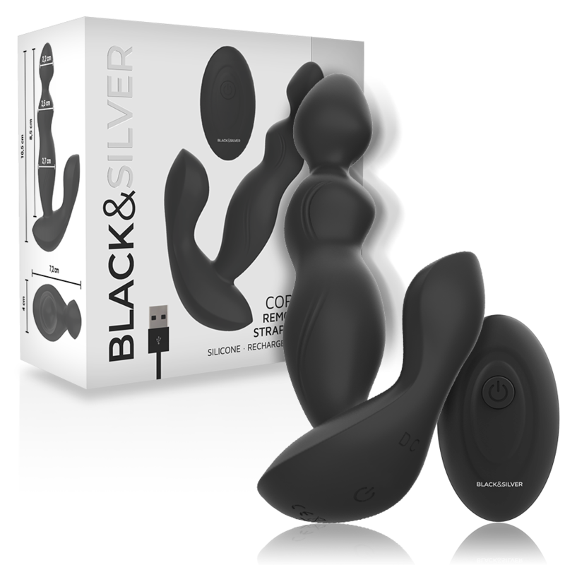 BLACK&SILVER - CONTROLE REMOTO DE SILICONE CORA PLUG ANAL