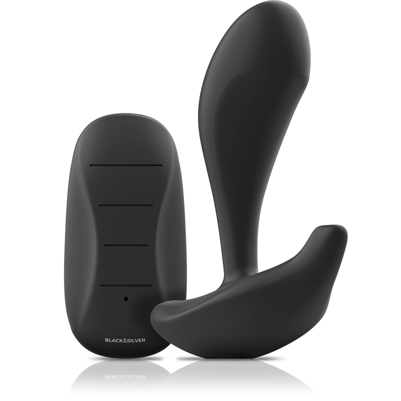 BLACK&SILVER - CONTROLE REMOTO DE SILICONE DWAYNE ANAL PLUG