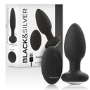 BLACK&SILVER - PLUG DE POÇOS SILICONE ANAL ROTATOR CONTROLE REMOTO